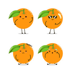 Orange fruit vector cartoon character