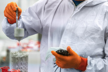 measurement of paint viscosity. Preparation of paint for application.