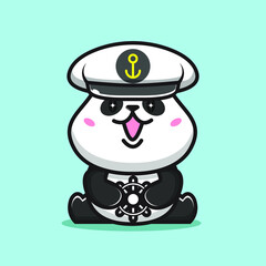 cute navy panda vector illustration