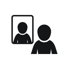 Fototapeta premium Person reflection in a mirror icon design vector illustration