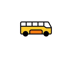 School bus line icon. High quality outline symbol for web design or mobile app. Thin line sign for design logo. Color outline pictogram on white background