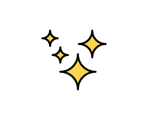 Sparkles flat icon. Single high quality outline symbol for web design or mobile app.  Holidays thin line signs for design logo, visit card, etc. Outline pictogram EPS10