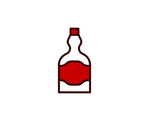 Alcohol flat icon. Single high quality outline symbol for web design or mobile app.  Holidays thin line signs for design logo, visit card, etc. Outline pictogram EPS10
