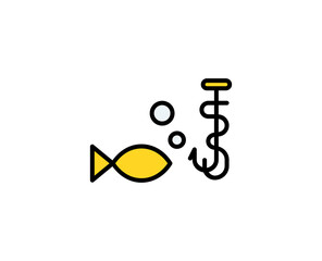 Fish premium line icon. Simple high quality pictogram. Modern outline style icons. Stroke vector illustration on a white background. 