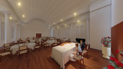 結婚式教会　アーチ屋根　