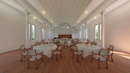 結婚式教会　アーチ屋根　