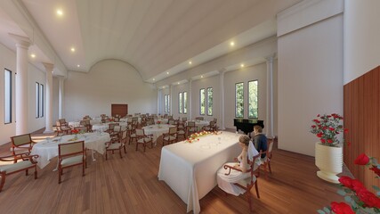 結婚式教会　アーチ屋根　