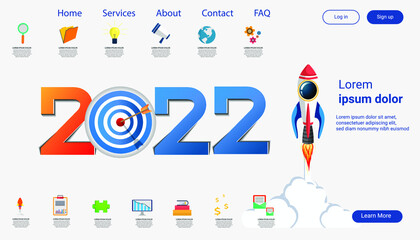 Happy new year  2022text - Clip Art, Vector Images  Illustrations with Colorful.