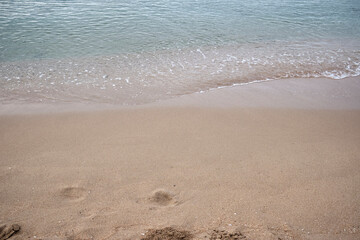 Water surface with big waves. Background of the sea