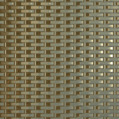 Abstract gold metal background, braided pattern. Luxurious golden texture, metallic weave. Interlacing metal plates. 3D-rendering