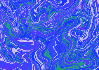 Fluid art texture. Abstract background with swirling paint effect. Liquid acrylic picture that flows and splashes. Mixed paints for interior poster. blue, purple and beige overflowing colors