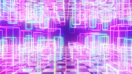 3D illustration Background for advertising and wallpaper in sci fi and retro scene. 3D rendering in decorative concept.