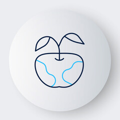 Line Apple icon isolated on white background. Excess weight. Healthy diet menu. Fitness diet apple. Colorful outline concept. Vector