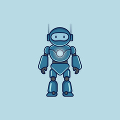cute and fuuny android robot cartoon vector illustration