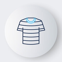 Line Striped sailor t-shirt icon isolated on white background. Marine object. Colorful outline concept. Vector