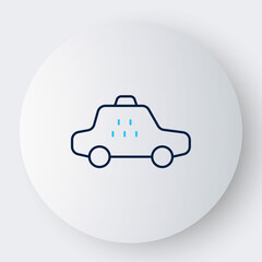 Obraz premium Line Taxi car icon isolated on white background. Colorful outline concept. Vector