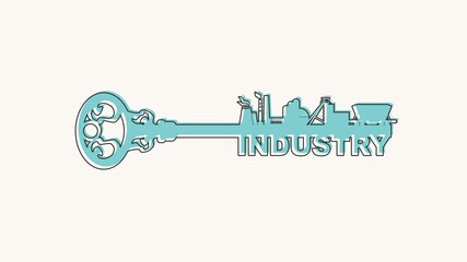 Flat design style modern illustration concept of a key of mining industry