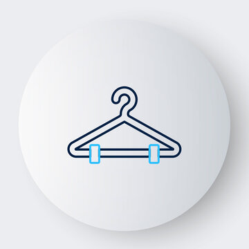 recommend clip art: Line Hanger wardrobe icon isolated on white background. Cloakroom icon. Clothes service symbol. Laundry hanger sign. Colorful outline concept. Vector