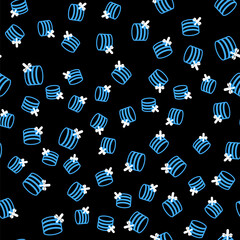 Line Database server with screwdriver and wrench icon isolated seamless pattern on black background. Adjusting, service, setting, maintenance, repair, fixing. Vector