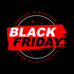 Black friday special promo discount vector sign