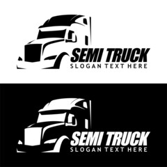 semi truck logo design vector