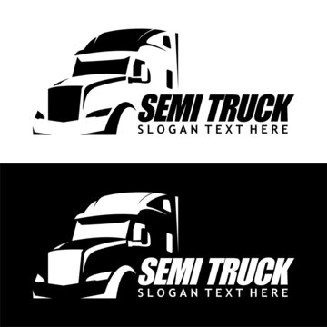 semi truck logo design vector