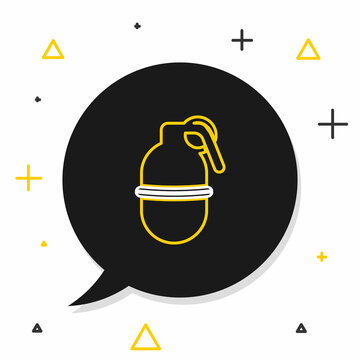 recommend clip art: Line Hand grenade icon isolated on white background. Bomb explosion. Colorful outline concept. Vector