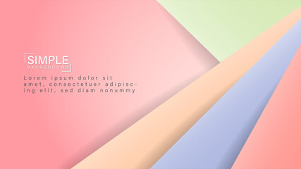 Abstract papercut decoration textured with layers or ribbons and pastel color. 3d backdrop. Vector illustration. Minimalist cover templateAbstract papercut decoration textured with layers or ribbons a