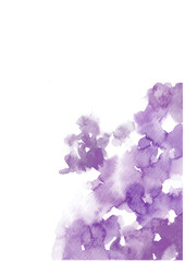 水彩絵の具をにじませた背景【濃い紫】