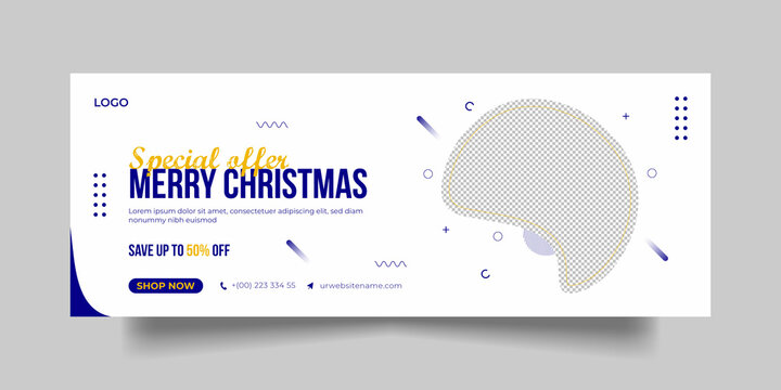 Merry Christmas Sale Offer And Facebook Cover Page Template
