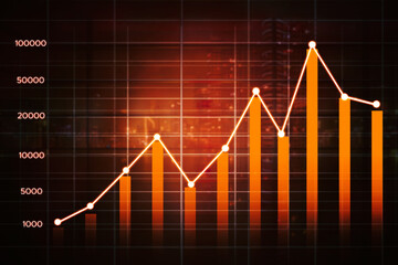 Finance graph with modern city background