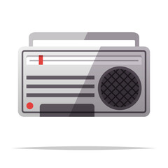Portable radio receiver vector isolated illustration