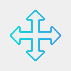 Move icon vector illustration in gradient style, use for website mobile app presentation