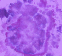 Purple Tie Dye Effects. Circle Grunge Dress.