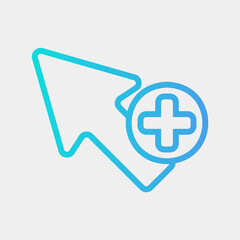 Obraz premium Add selection icon vector illustration in gradient style, use for website mobile app presentation