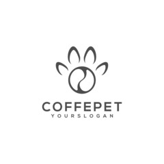 coffee pet logo design vector