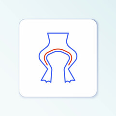 Line Frog legs icon isolated on white background. Colorful outline concept. Vector