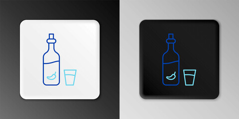 Line Vodka with pepper and glass icon isolated on grey background. Ukrainian national alcohol. Colorful outline concept. Vector - Powered by Adobe