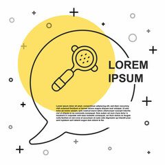 Black line Coffee filter holder icon isolated on white background. Random dynamic shapes. Vector