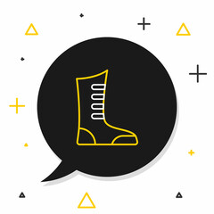 Line Sport boxing shoes icon isolated on white background. Wrestling shoes. Colorful outline concept. Vector