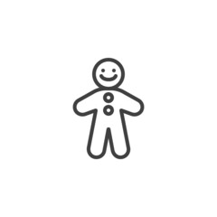 Gingerbread man line icon