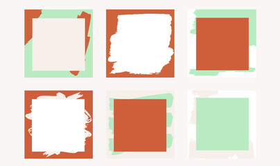 Social media post template. social media branding template, Instagram mockup  with abstract torn rip paper texture. for beauty, cosmetics, fashion, jewelry, makeup content creators. Vector 