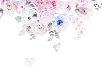 Obraz na płótnie Canvas Beautiful watercolor flower bouquet illustration