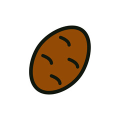 the potato icon. brown flat potatoes