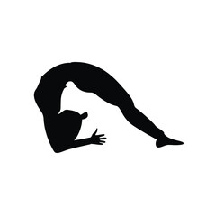 silhouette of a girl doing yoga	