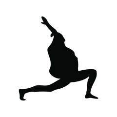silhouette of a girl doing yoga	