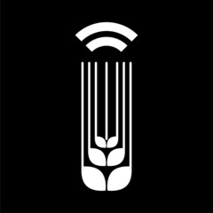 Smart farm icon isolated on dark background