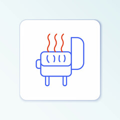 Line Barbecue grill icon isolated on white background. BBQ grill party. Colorful outline concept. Vector