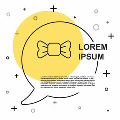 Black line Bow tie icon isolated on white background. Random dynamic shapes. Vector