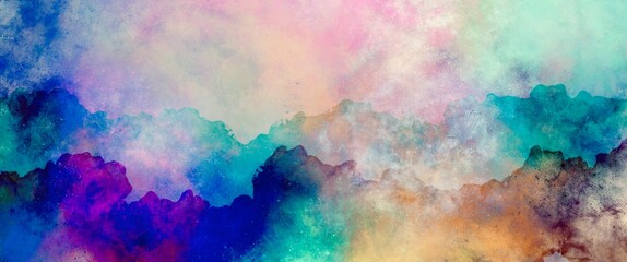 Colorful dreamy powder smoke background, soft color mix design, copy space concept with soft texture, hand drawing art, wallpaper for print, original elegant decoration	
